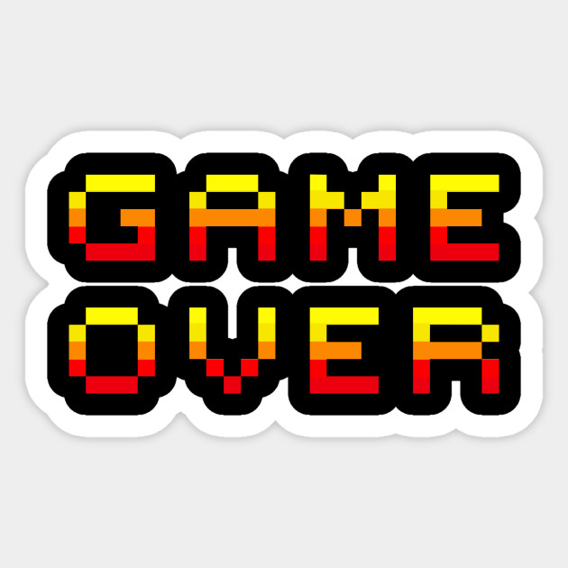 Retro Game Over Pixel Graphic Video Games Sticker TeePublic